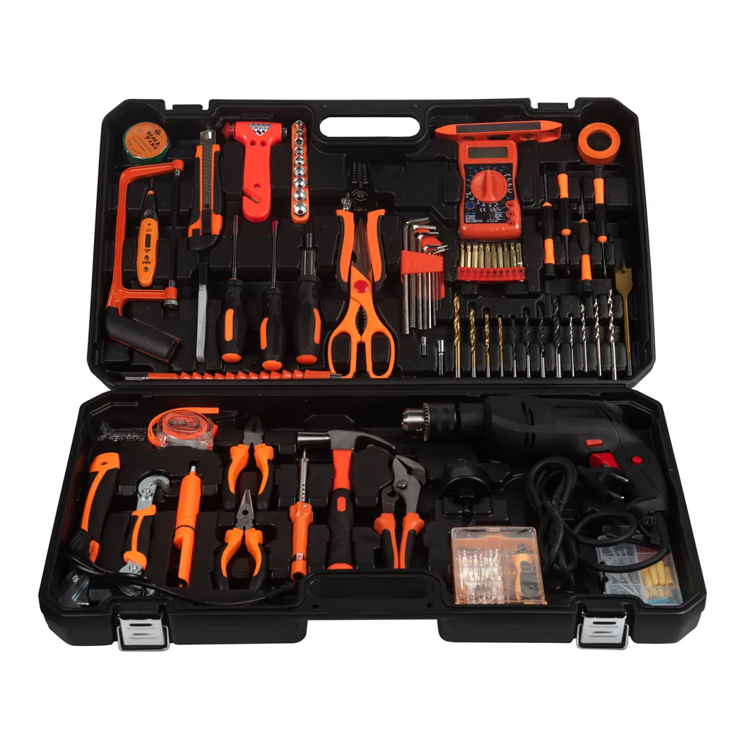122PCS 113PCS ABS Aluminum Case Socket Wrench Hardware Car Box Tools Set with Electric Drill