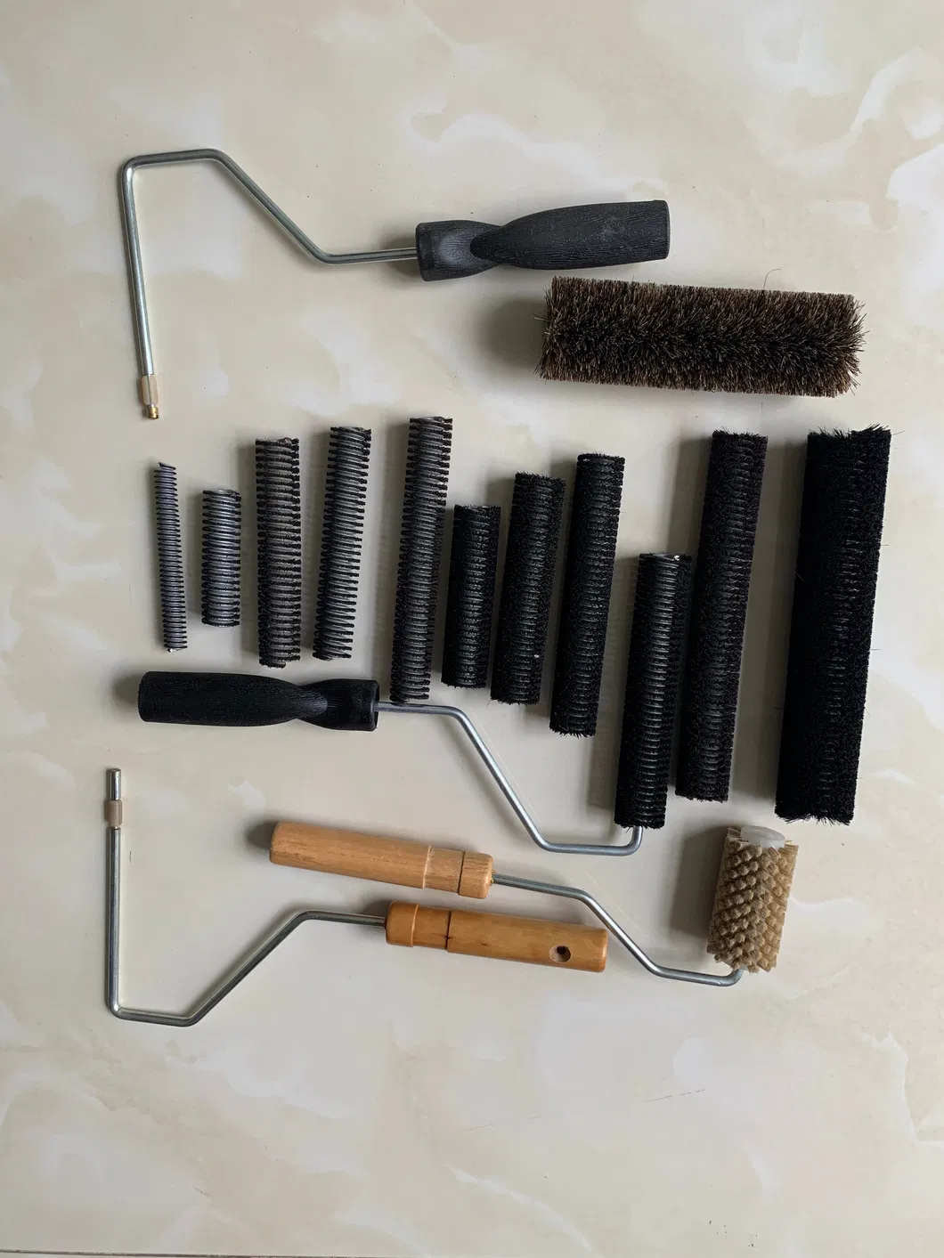 FRP Roller Customized Zinc Plated Bristle Roller 22mm Diameter 100mm Length for FRP Laminating
