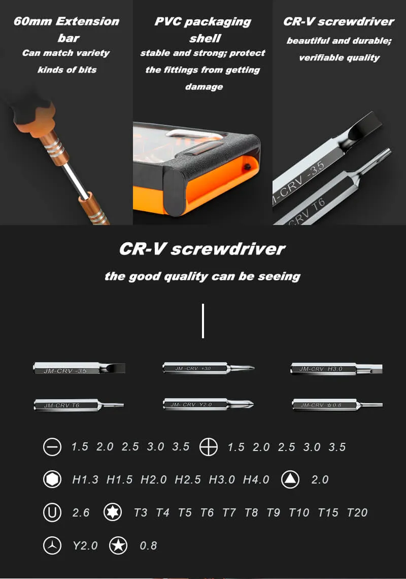 Jakemy 33PCS Precision Multi Purpose Mini Toolkit Bits Set Screwdriver with Soft Handle