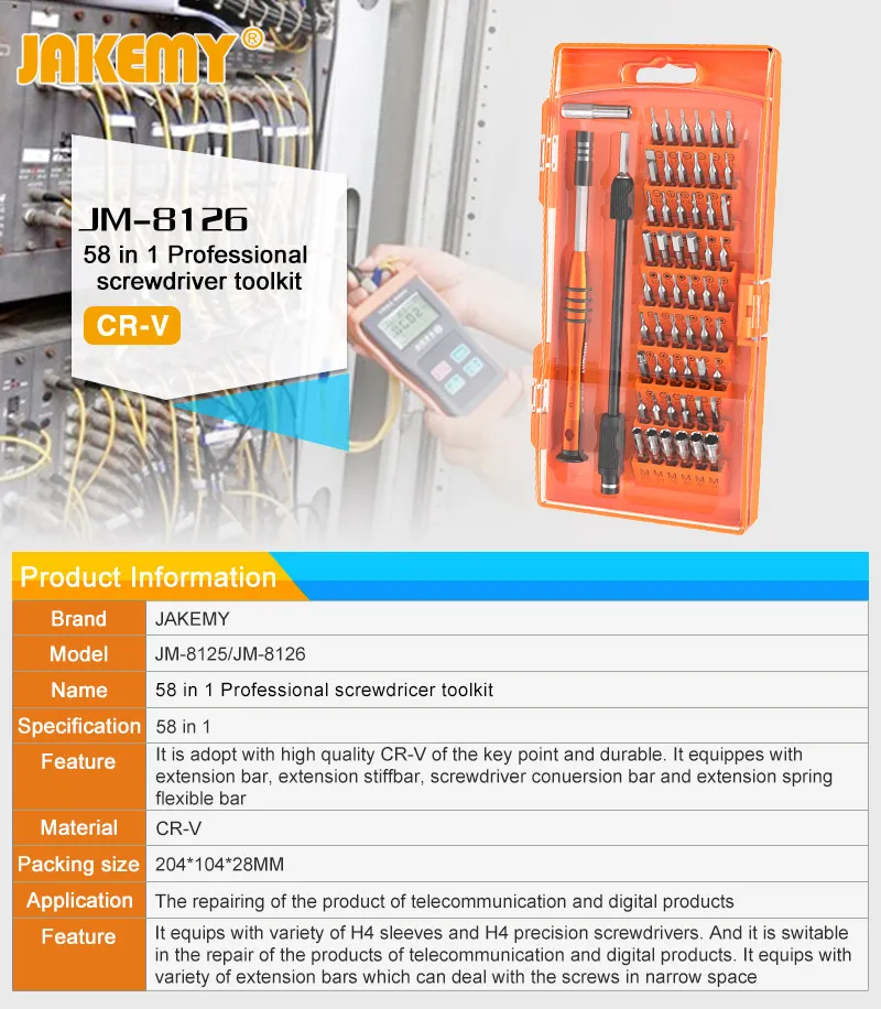 Jakemy Fast Shipping 58PCS General Household Use Screwdriver Kit Hand Tool Set