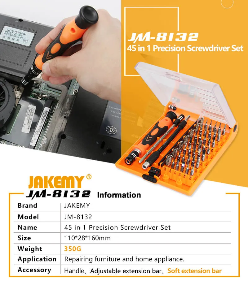 Jakemy Well Designed 45 in 1 Precision Screwdirver Set Tool Kit